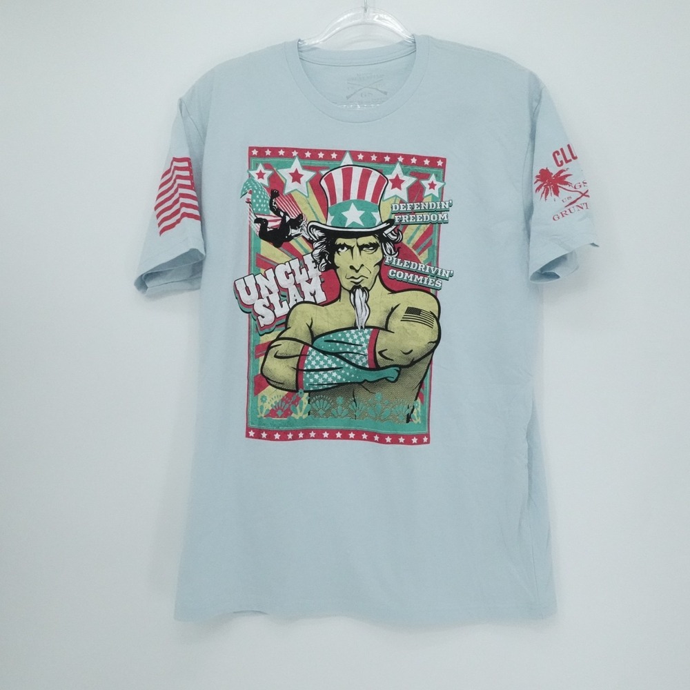 Grunt Style Shirt Mens Extra Large Blue‎ Uncle Sam Patriotic Graphic USA